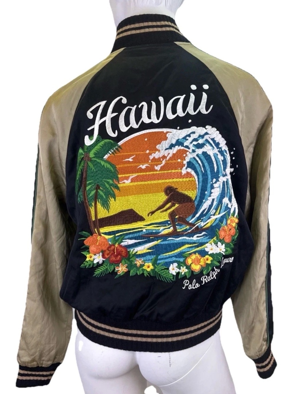 Polo Ralph Lauren Satin Tour Jacket SP Hawaii Black Green